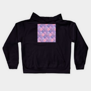 Patchwork Squares Lilac and Blue Kids Hoodie